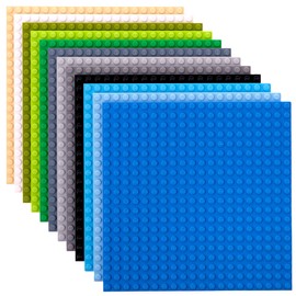 Strictly Briks Classic Baseplates 6" x 6" Building Brick Base Plates 100% Compatible with All Major Brands | Baseplates for Building Towers, Tables & More | 12 Colorful Baseplates
