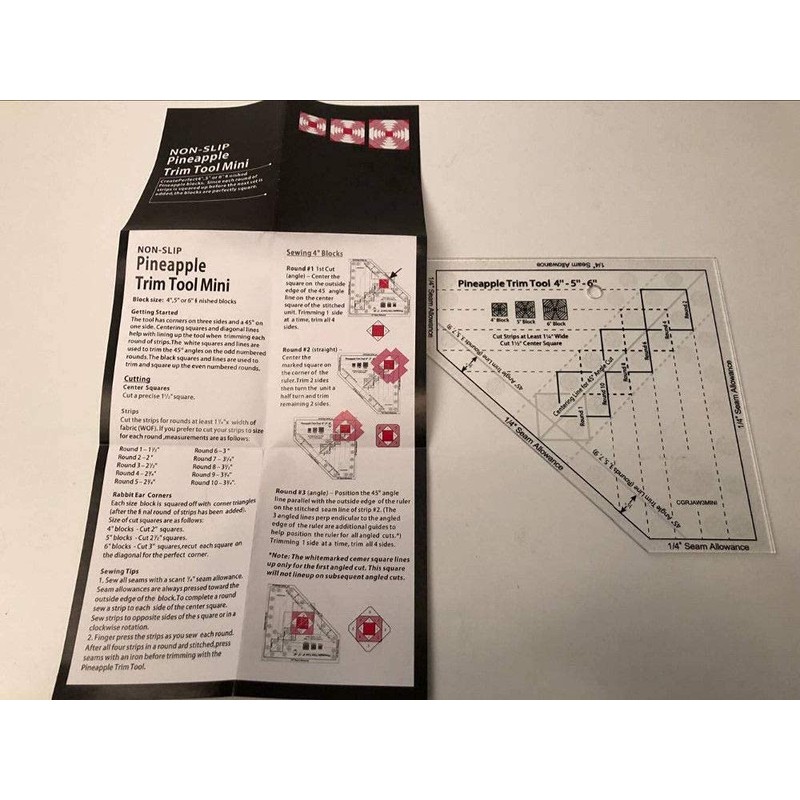 YICBOR Pineapple Stepping Ruler Non Slip MST-03 4-5-6 Inch Finished