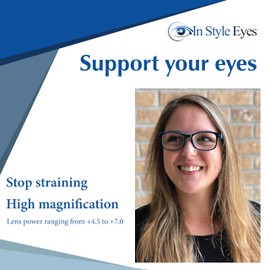 In Style Eyes Super Strong High Magnification Reading Glasses - Full-Rimmed Oval Plastic Frame, Non-Polarized Lens - Blue - 5.0x