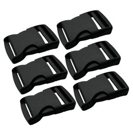 EdcX Plastic Side Release Buckle (25mm, 38mm and 50mm) | Plastic Buckle for Luggage, Rucksack/Back Pack, Webbing Strap (Black, 50 mm, 6 Pack)