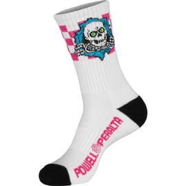 Powell Peralta Ripper Cotton Socks, Checker, Blue/Pink/White