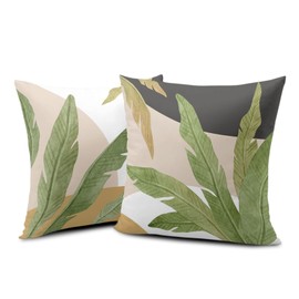 Kwlegh Spring Summer Pillow Covers 20x20 Green Leaves Pillow Covers Set of 2 Banana Leaf Tropical Pillow Covers Tropical Pillows Decorative Throw Pillow Covers Home Decor for Sofa Couch