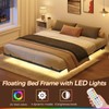 MAHANCRIS Floating Bed Frame Queen Size with Charging Station and