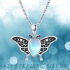 Aututer Luna Moth Necklace S925 Sterling Silver Teardrop Moonstone Moth