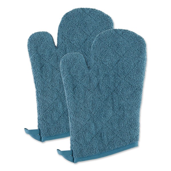 DII Basic Terry Collection 100% Cotton Quilted, Oven Mitt, Storm