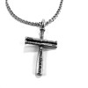 Forgiven Jewelry Baseball Bat Cross Small Necklace Pewter on chain