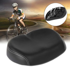 Bicycle Saddle, Soft Saddle, Super Thick Memory Foam Saddle Cushion, Back Painless, Breathable, Shock Absorption, Soft Wide Noseless Bicycle Saddle for Road Bike, Mountain Bike, Cross Bike