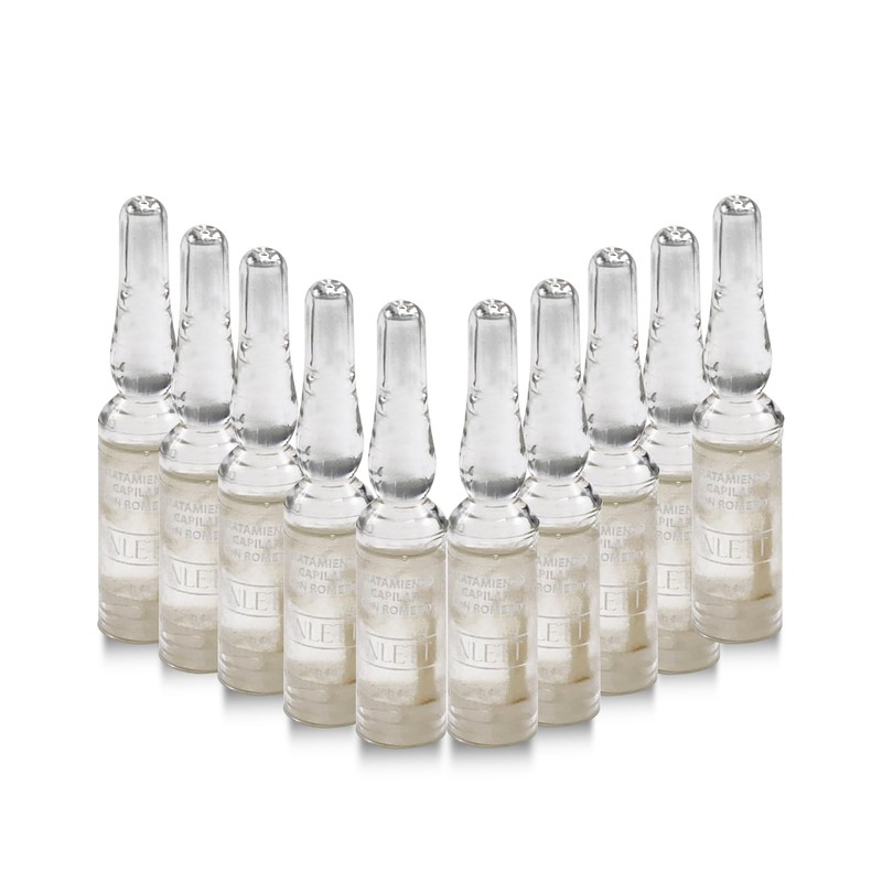 Anlett Tratamiento Capilar con Romero, Kit Mensual, 10 Ampolletas de