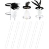 Seematn 18 Pcs Flapper Accessories Flapper Headband Feather Headpiece for