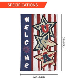 Patriotic American Garden Flag 12x18 Inch Stars and Stripes 4th of July Independence Day Flags for Home Yard Outdoor Decor (without Stick)