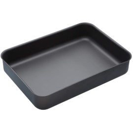 MasterClass Hard Anodised Roasting Tin, Aluminium Roaster with Teflon Non Stick Coating, 37 x 26.5cm (14.5 x 10.5), Black