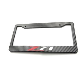 1PC Carbon Fiber Metal Z71 License Plate Frame Tag Cover Holder Mount for Chevy Silverado Sierra Tahoe