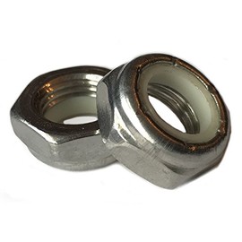 Stainless Steel Thin Jam Nylon Insert Lock Nuts 3/8-24 (pack of 10) Marine Bolt Supply