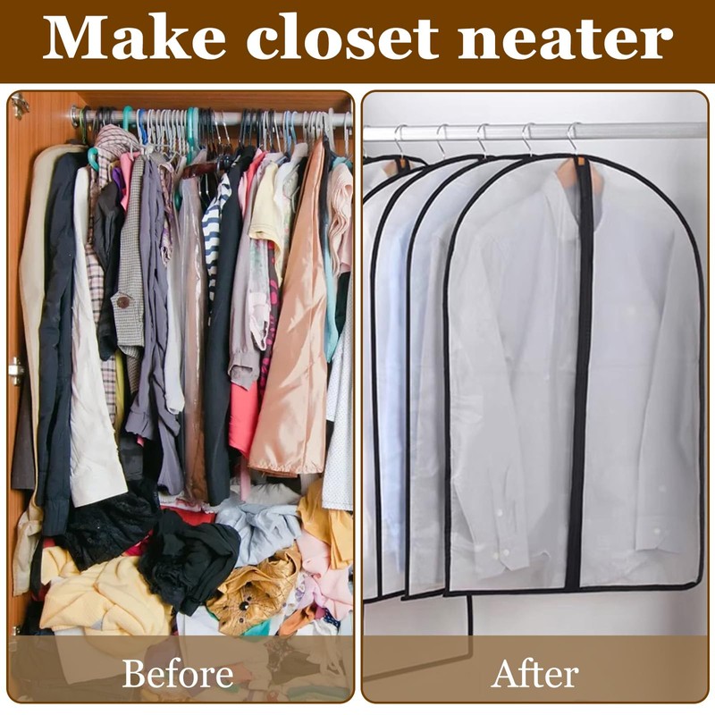 Moth Proof Garment Bags 5pcs 60x100cm,for The Winter Coats Jackets