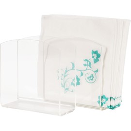 BlingSoul Clear Napkin Holder (Pack of 2) - Transparent Tissue Holder Kitchen Countertop, Dining, Office Table