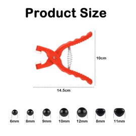 Safety Eye Tool with 135pcs Doll Eyes, Ergonomic Eye Snapper Doll Safety Eye Tool for Amigurumi 5-30mm Crochet & Stuffed Animal Making Supplies DIY Craft