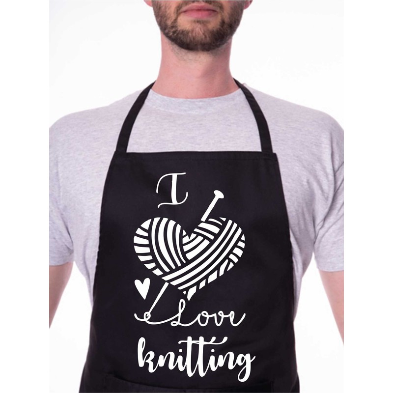 Print4U I love Knitting Apron Funny Novelty Baking Crafting Cooking