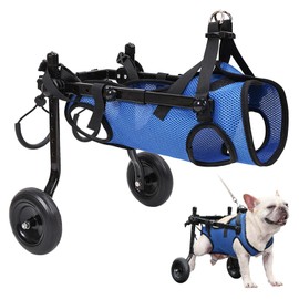 Dog Wheelchair for Back Legs(S), Adjustable Pets Cart with Wheels for Back Legs, Assist Small Pets with Paralyzed Disabled Hind Limbs to Recover Mobility, Dog Wheel Chair for Small Breed(5.5-11 LBS)