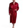 Mobarta Men's Satin Kimono Robe Long Bathrobe Sleepwear Silk Spa