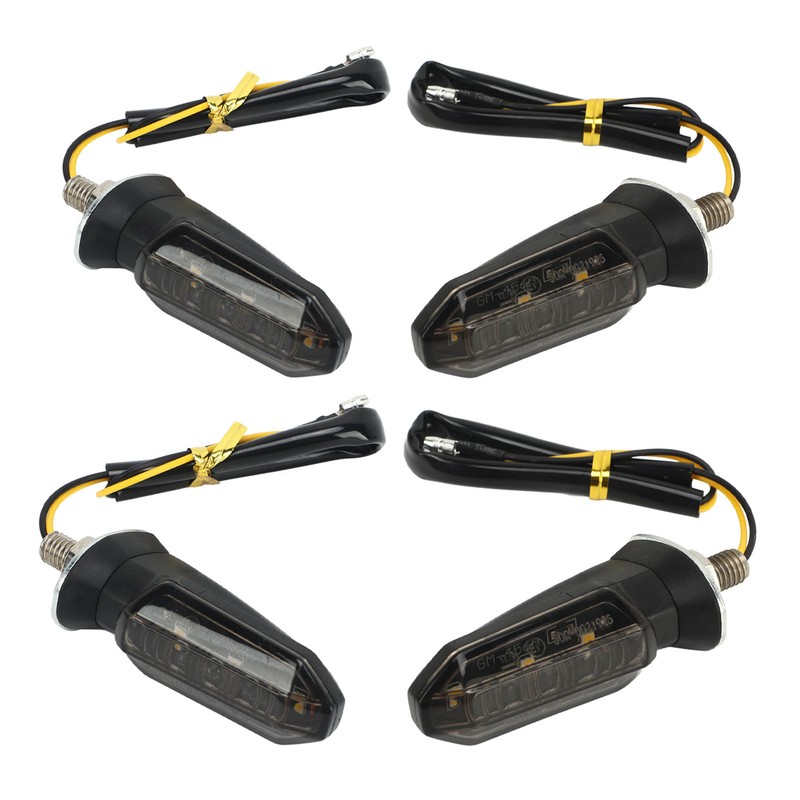 4Pcs Motorcycle LED Turn Signal Lights Mini Front Rear Indicator