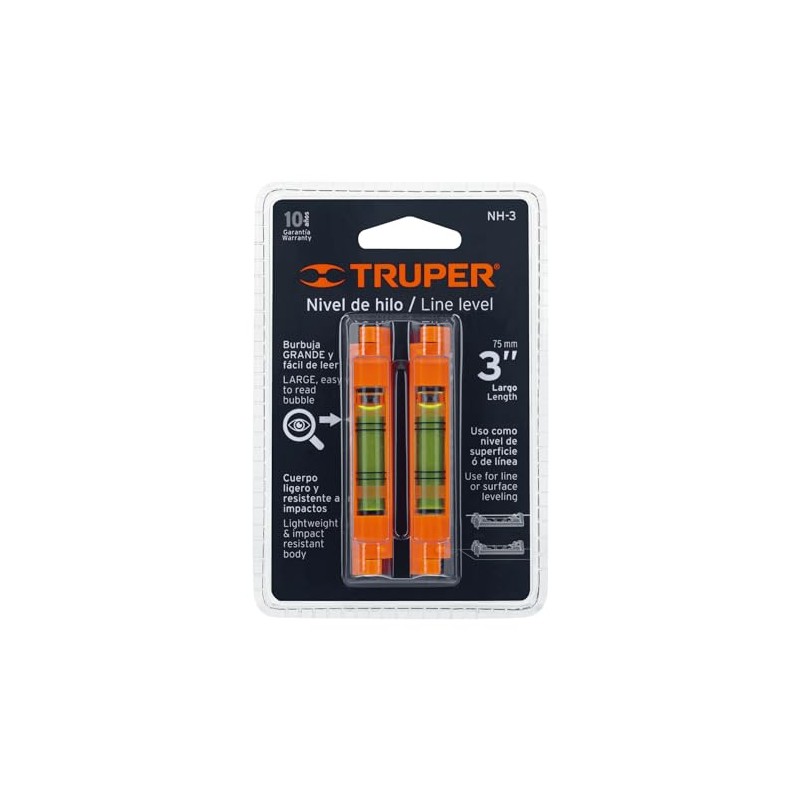 Truper NH-3, Niveles de hilo en blíster, surco en Y,