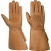 Daskz Leathers Men's Long Cuff Gauntlets Gloves Piper Drummer Band