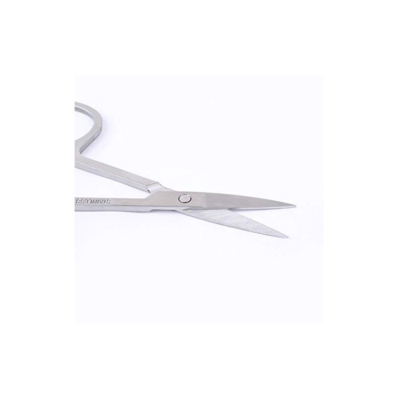 Tijeras de corte de pestañas de cejas de acero inoxidable