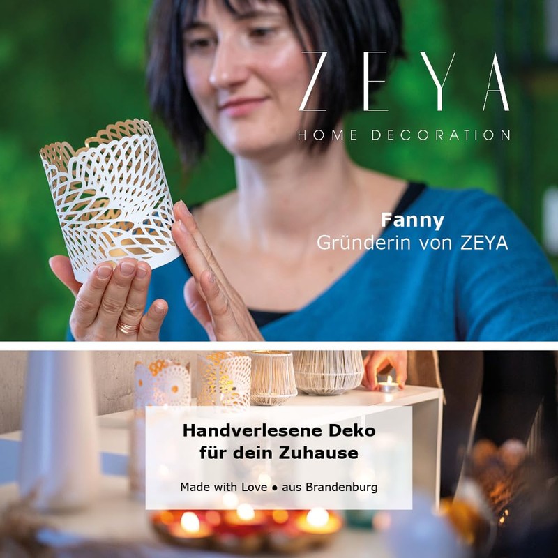 ZEYA Tea Light Holder, Gold/Silver/Copper-Coloured, Metal, Perfect Table Decoration for
