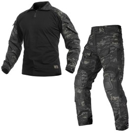 VOTAGOO GEAR G3 Combat Uniform Set for Men Tactical Camouflage Clothing Hunting Paintball Suit with Knee & Elbow Pads