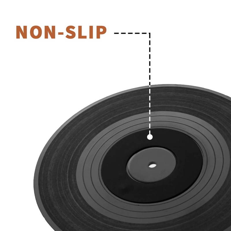 Miss Rui Set of 6 Vinyl Record Coasters for Drinks