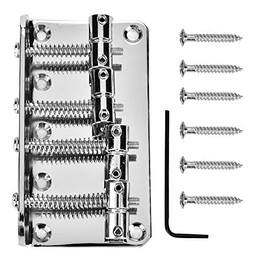 Tbest 4 String Vintage Style Bass Bridge for 4 String Electric Bass Guitar 3 Colors to Choose(Silver) Bass Bridge Vintage bass Bridge bass Bridge