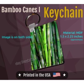 strikebox Bamboo Canes I KEYCHAIN featuring Nodes Shoots Rods Rectangle USA Print