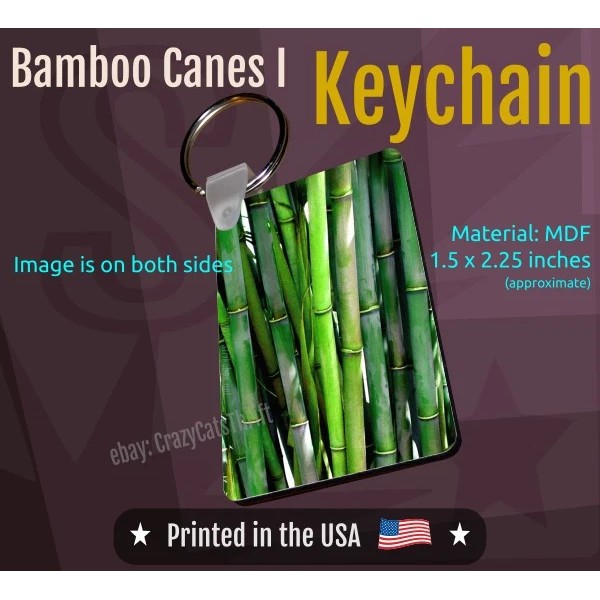 strikebox Bamboo Canes I KEYCHAIN featuring Nodes Shoots Rods Rectangle