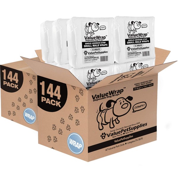 ValueWrap Disposable Male Dog Diapers, 1-Tab, 288 Count - Male