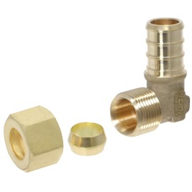 10 Pcs XFITTING OD Compression Pex 3/8 Inch x 1/2 Inch Pex Elbow, 26-5-1=10X