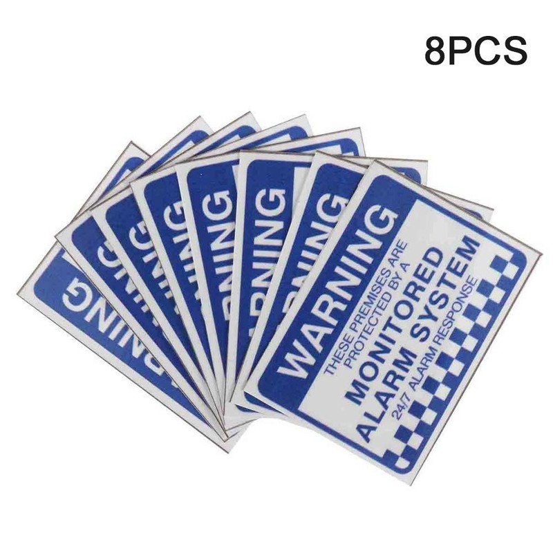 Faderr Warning Security Stickers, 8Pcs Notice Home Monitored Alarm System