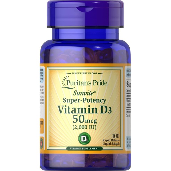 Puritan's Pride Vitamin D3 2000 IU-100 Softgels
