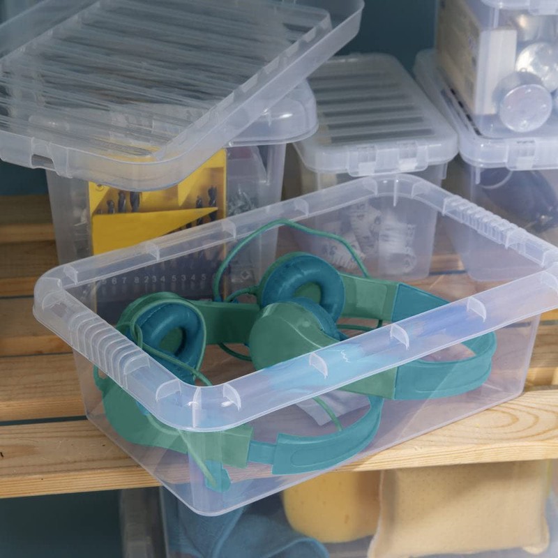 FotoStation Set of 2-4L Litre Small Plastic Storage Boxes with