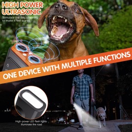 Dog Bark Deterrent Devices, Ultrasonic Anti Barking Device for Dogs Can Stop Bad Behavior, Portable Dog Training Device, with HD Display and LED Flashlight, No Need Yell Or Swat, Just Point to A Dog