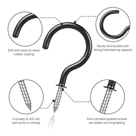 20 Pcs White Cup Hooks, Threaded Screw in Hooks for Shelves, Hanging Plants & Kitchen/Bathroom Organisation