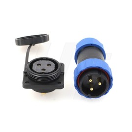 HangTon HE29 3 Pin 45A Power Connector Plastic Outdoor Waterproof IP68 Circular Threaded Quick-Disconnect Male Female Plug Panel Mount Socket