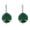 Les Poulettes Jewels - Sterling Silver Earrings Green Agate Beads