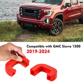 Tow Hook Covers Fit for GMC Sierra 1500 2019-2024, Red Hitch Cover Front Customized Car Tow Hooks Compatible with GMC Sierra 1500 2019 2020 2021 2022 2023 2024 Red