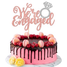 1 pieza de decoración de pastel We Engaged con purpurina, anillo de compromiso para boda, boda, despedida de soltera, fiesta temática, decoración de pasteles, suministros dorados