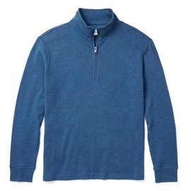 Fair Harbor The Larchmont Seawool Quarter-Zip –– Men's All-Season Seawool Outerwear –– Heat-Regulating and Moisture-Wicking Navy