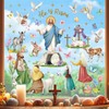 decalmile He is Risen Easter Double Sided Window Clings Christian
