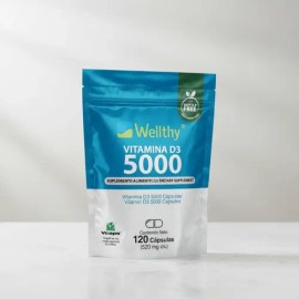 Suplemento en capsulas Wellthy Suplementos Vitaminas de Vitamina D3 sabor sin sabor añadido x 100g