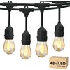 Svater 48 FT Outdoor String Lights 2W, Commercial Grade Patio