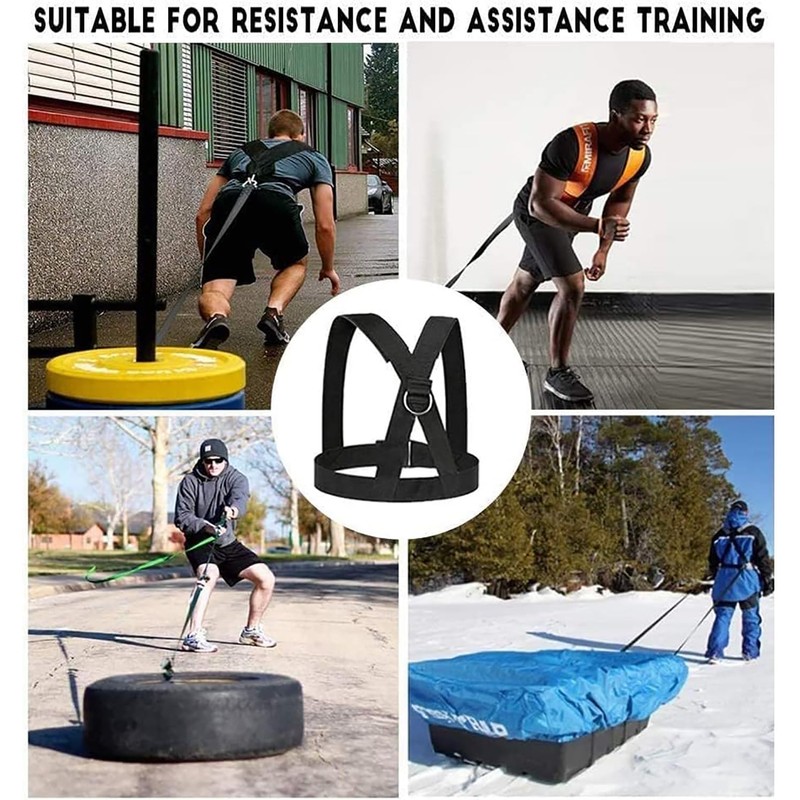Sled Harness Tire Pulling Harness Fitness Resistance Training Workout -Adjustable