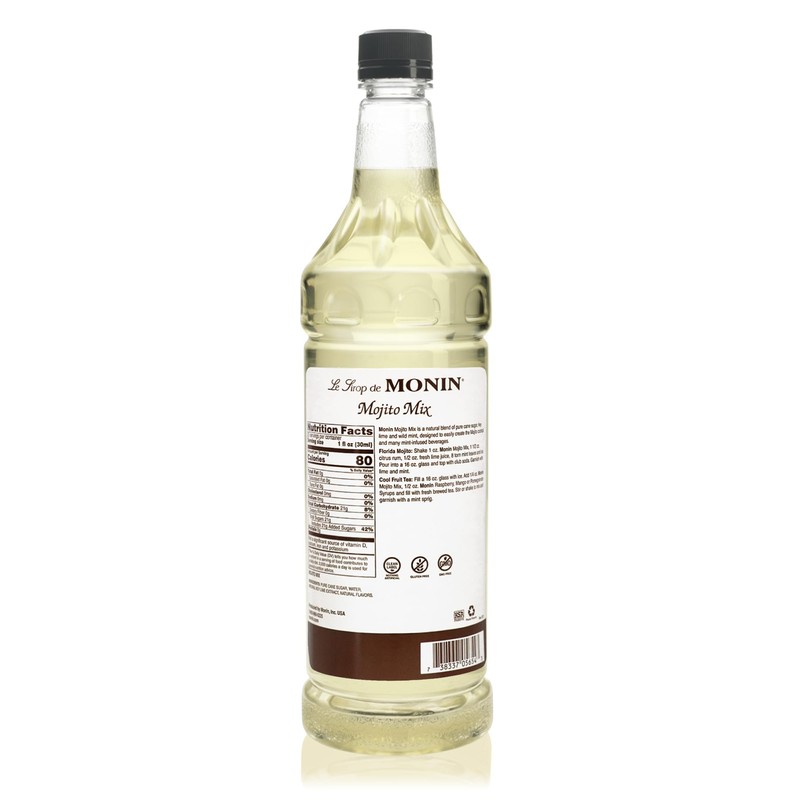 Monin - Mojito Mix Syrup, Sweet Herbal Mint Flavor, Great